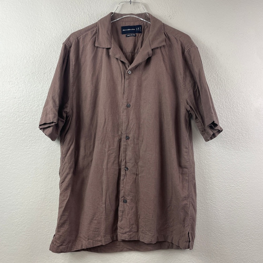 Abercrombie & Fitch Brown Short Sleeve Button-Down Shirt